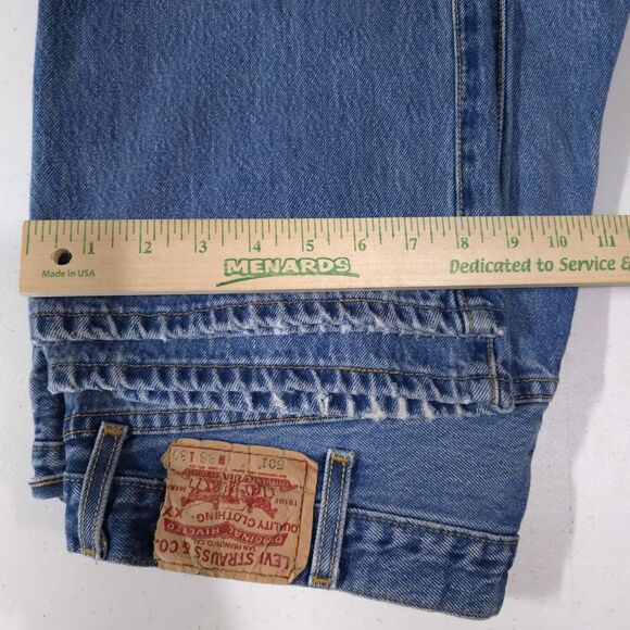 Levis 501 Light Wash Jeans 38x30 VTG 90s Retro Button Fly Distressed Grunge Work - Picture 16 of 16